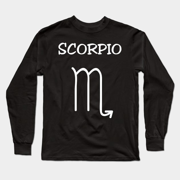 Scorpio Zodiac Sign Long Sleeve T-Shirt by JevLavigne